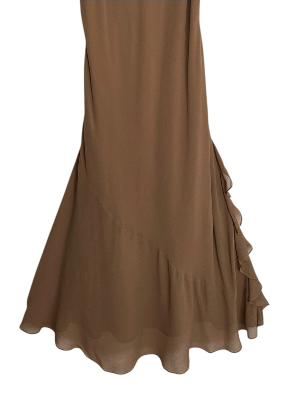 Vintage Y2K Newport News 100% Silk Beaded Ruffle Maxi Dress Size 16 Evening - Picture 4 of 14